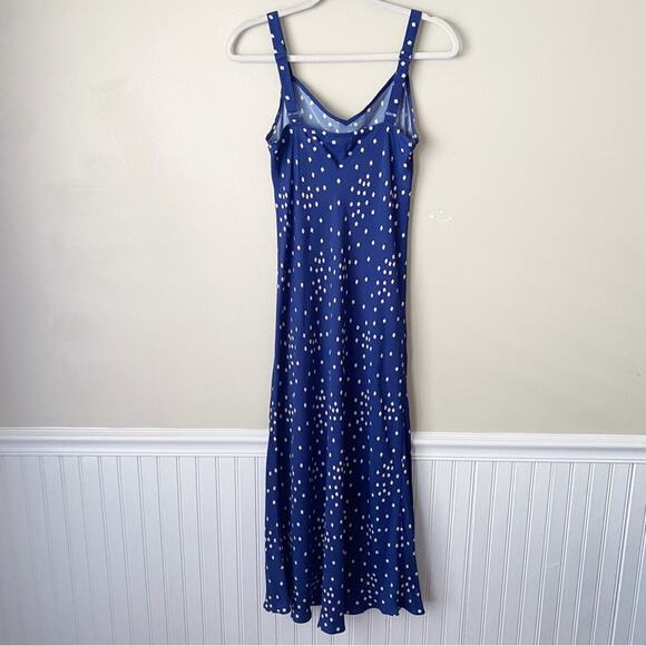 J. Crew | Gwyneth V-neck Cupro Blend Midi Slip Dress Tiny Blooms Floral Size 2 - Picture 5 of 8